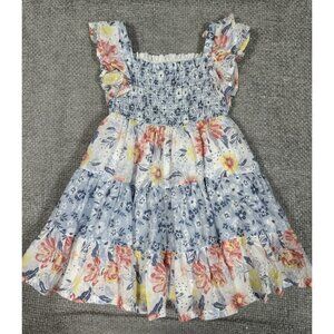 Haute Hippie Dress Girls 3T Floral Ruffle Sleeve Lined Summer Lightweight Casual